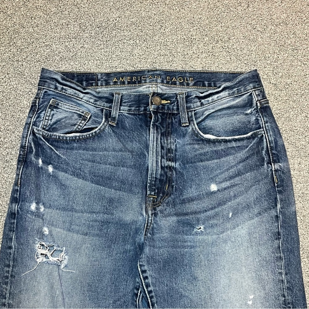 American Eagle Jeans Mens 32X26 (Fits 32X24) Relaxed Taper Distressed - Picture 2 of 10
